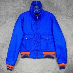 VTG Sportscaster Ski‎ Jacket Men's Sz L Blue Orange Down-Filled Puffer Coat